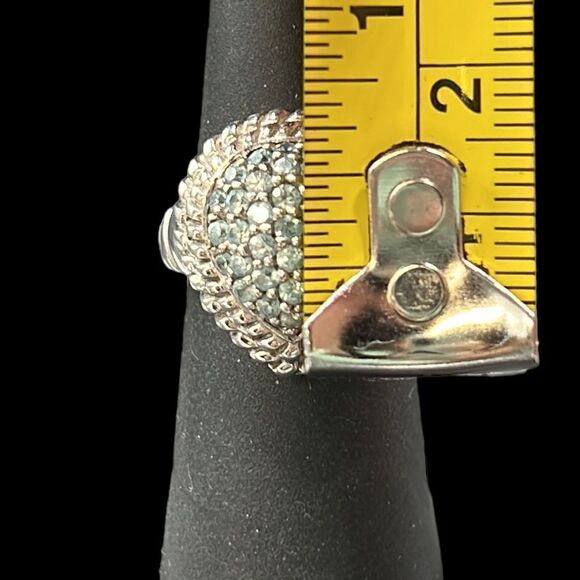 Blue Apatite Dome Ring Woman’s Size 6 Sterling Silver 925 Jewelry Rope Outline - Picture 10 of 10